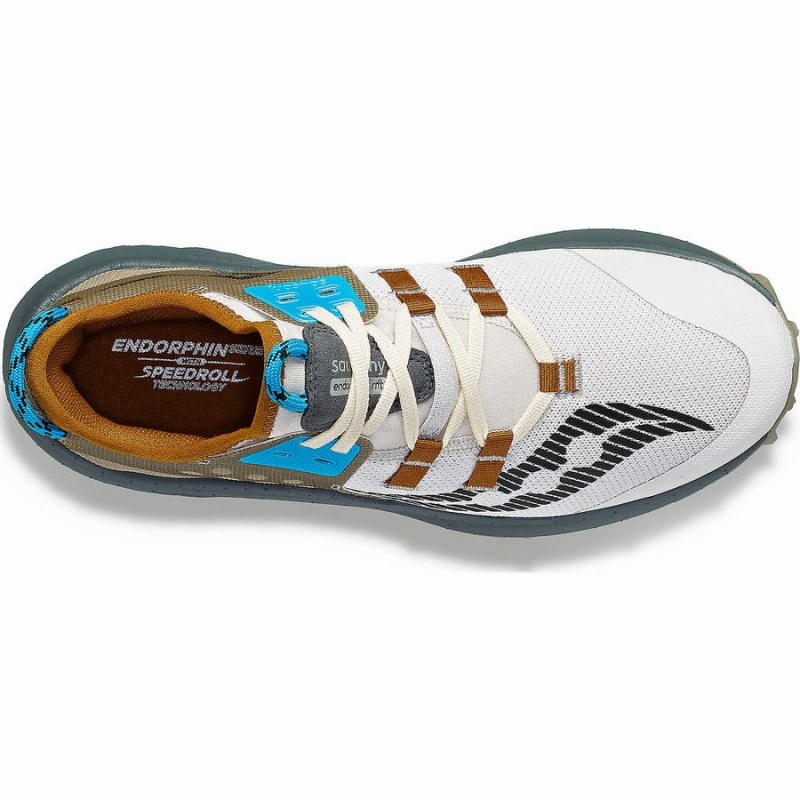 Men's Saucony Endorphin Rift Running Shoes White / Brown | UAE S30579-G69