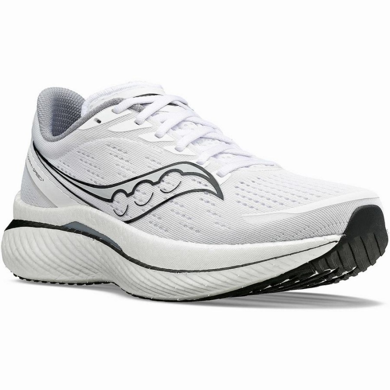 Men's Saucony Endorphin Speed 3 Running Shoes White / Black | UAE S01865-Q92