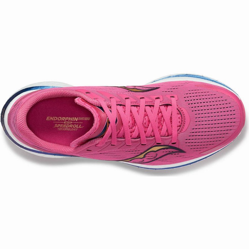 Men's Saucony Endorphin Speed 3 Running Shoes Pink / Navy | UAE S17684-U73