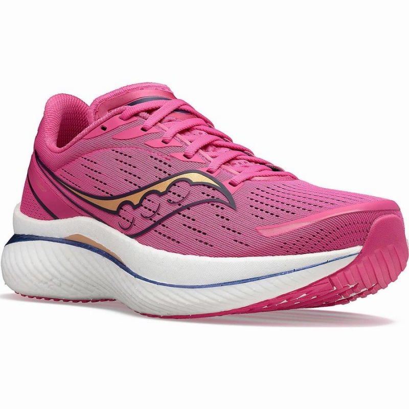 Men's Saucony Endorphin Speed 3 Running Shoes Pink / Navy | UAE S17684-U73