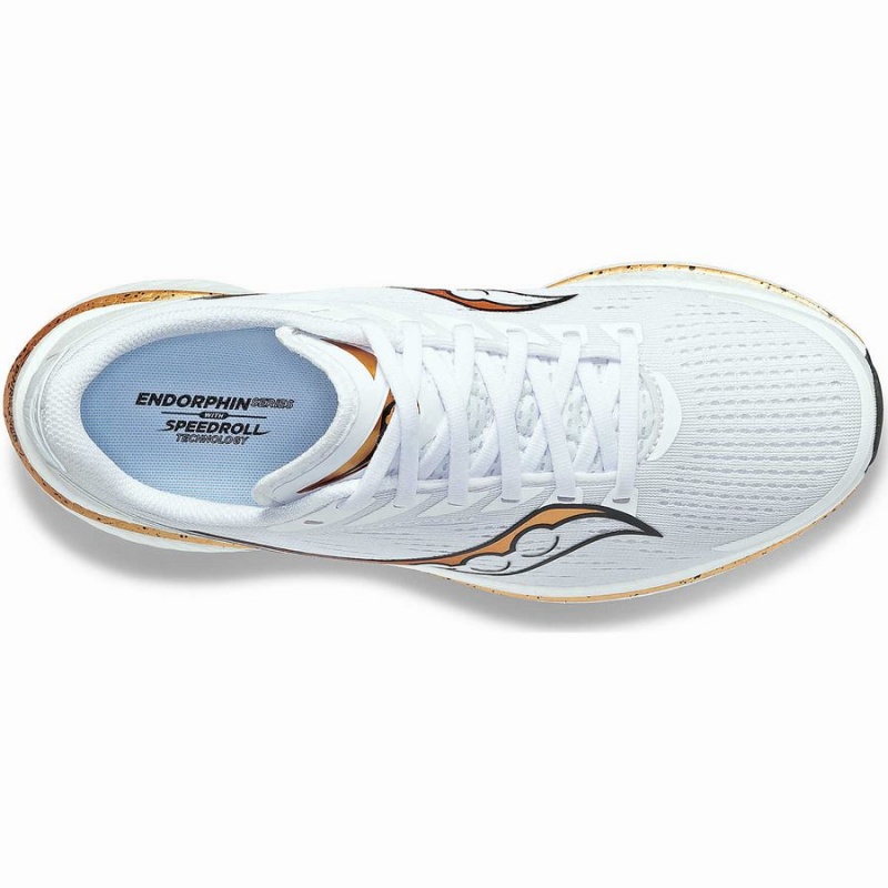 Men's Saucony Endorphin Speed 3 Running Shoes White / Gold | UAE S76852-X62