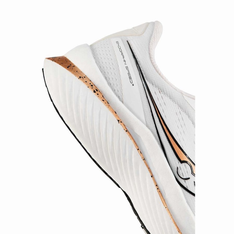 Men's Saucony Endorphin Speed 3 Running Shoes White / Gold | UAE S76852-X62