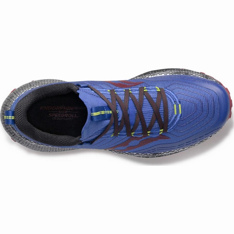 Men's Saucony Endorphin Trail Trail Running Shoes Blue / Brown | UAE S29158-Q41