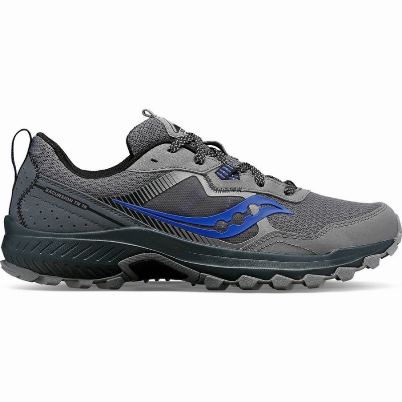 Men\'s Saucony Excursion TR16 Trail Running Shoes Grey / Blue | UAE S07162-Z04