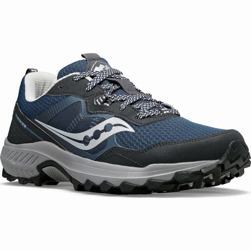 Men's Saucony Excursion TR16 Wide Trail Running Shoes Navy / Silver | UAE S36975-W87