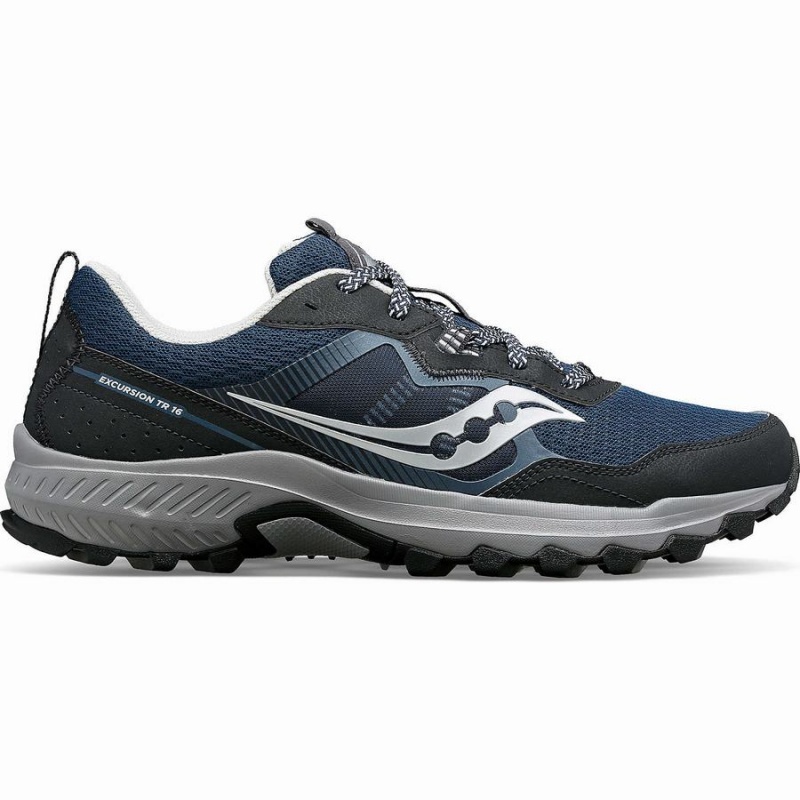 Men\'s Saucony Excursion TR16 Wide Trail Running Shoes Navy / Silver | UAE S36975-W87