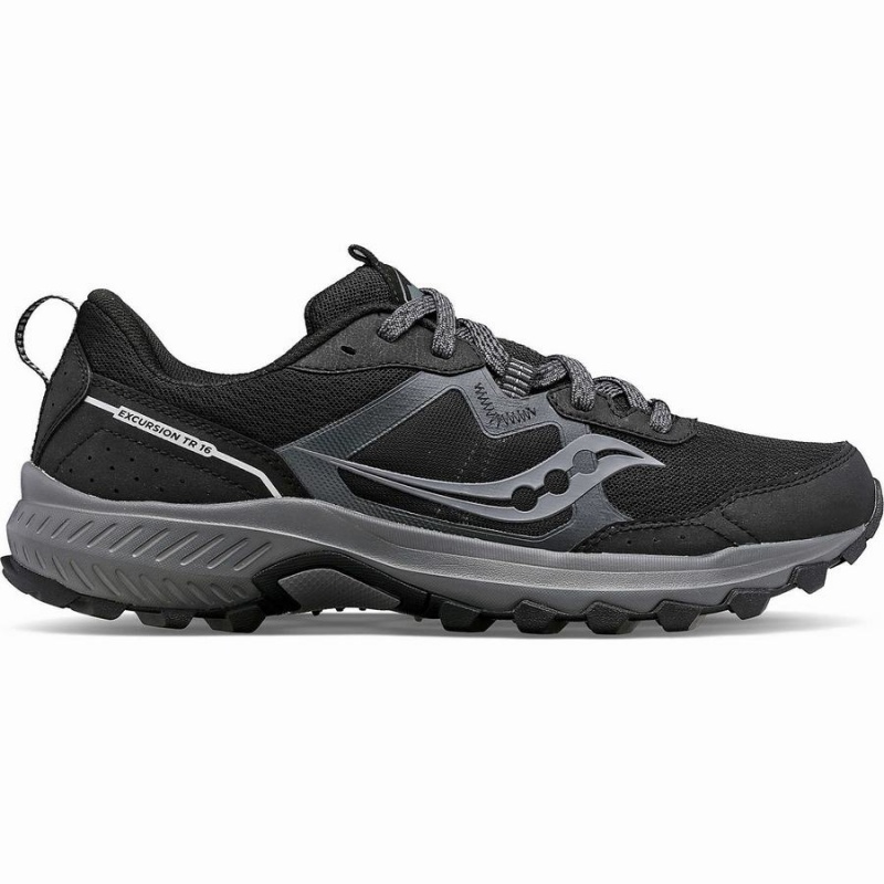 Men\'s Saucony Excursion TR16 Wide Trail Running Shoes Black / Grey | UAE S15038-R37