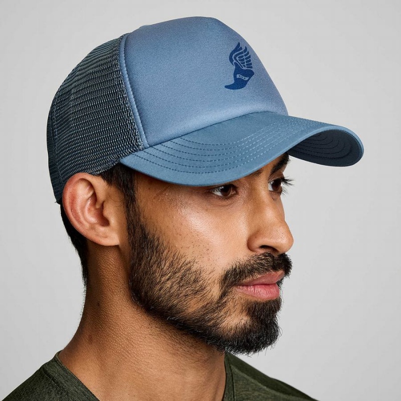 Men\'s Saucony Foamie Trucker Hats Blue | UAE S17056-A72