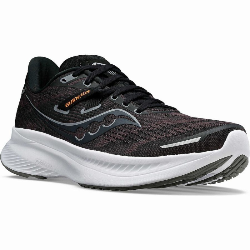 Men's Saucony Guide 16 Running Shoes Black / White | UAE S05637-K46