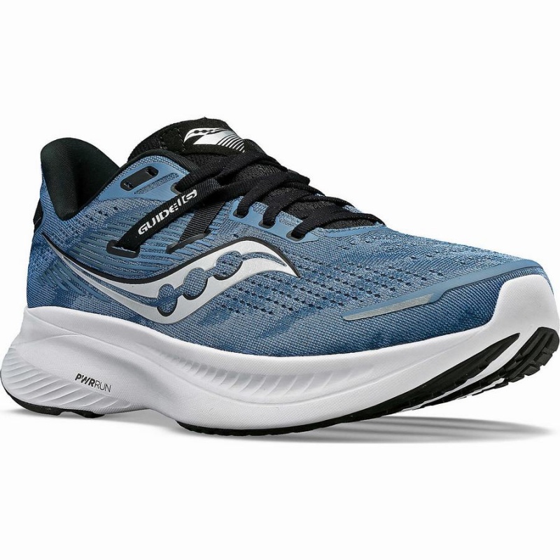 Men's Saucony Guide 16 Running Shoes Blue / Black | UAE S63159-A83