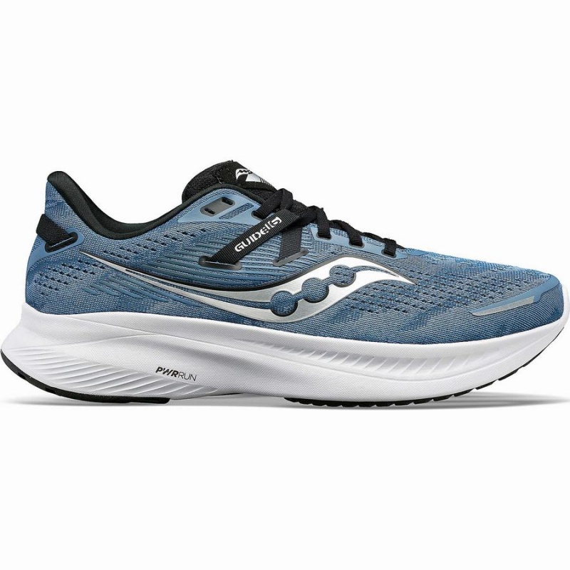 Men\'s Saucony Guide 16 Running Shoes Blue / Black | UAE S63159-A83