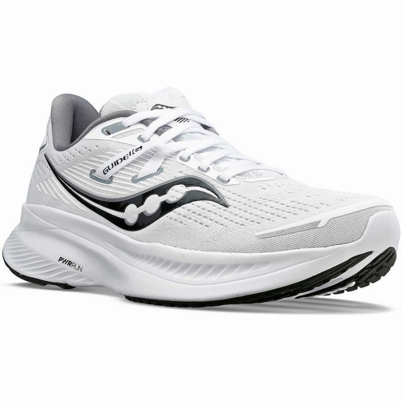 Men's Saucony Guide 16 Running Shoes White / Black | UAE S80942-M16