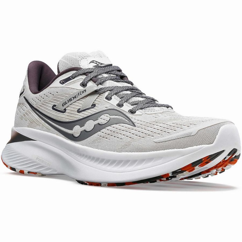 Men's Saucony Guide 16 Running Shoes White / Orange | UAE S61023-F70