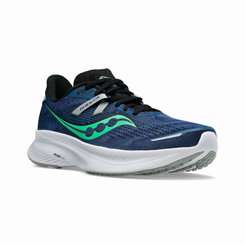 Men's Saucony Guide 16 Wide Running Shoes Navy / Turquoise | UAE S10857-H94