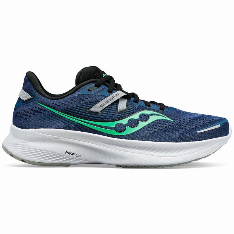 Men\'s Saucony Guide 16 Wide Running Shoes Navy / Turquoise | UAE S10857-H94