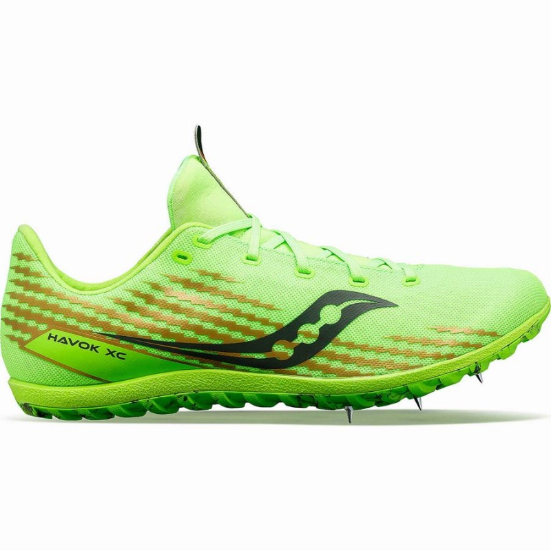 Men\'s Saucony Havok XC 3 Flat Track Spikes Green | UAE S13264-E45