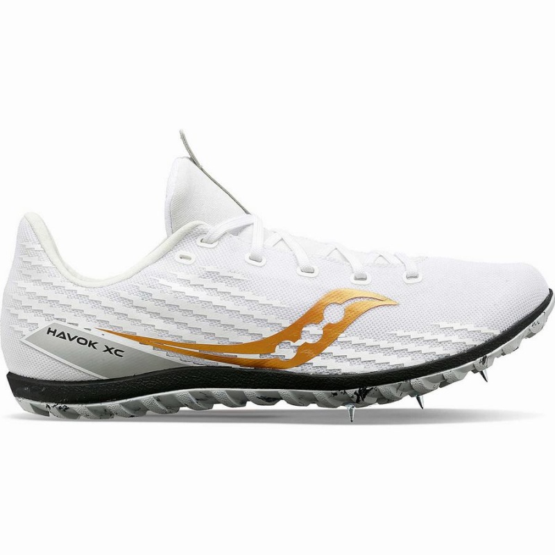 Men\'s Saucony Havok XC 3 Spike Track Spikes White | UAE S79023-K81