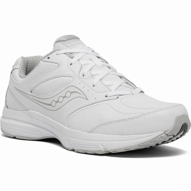 Men's Saucony Integrity Walker 3 Wide Walking Shoes White | UAE S85492-N47