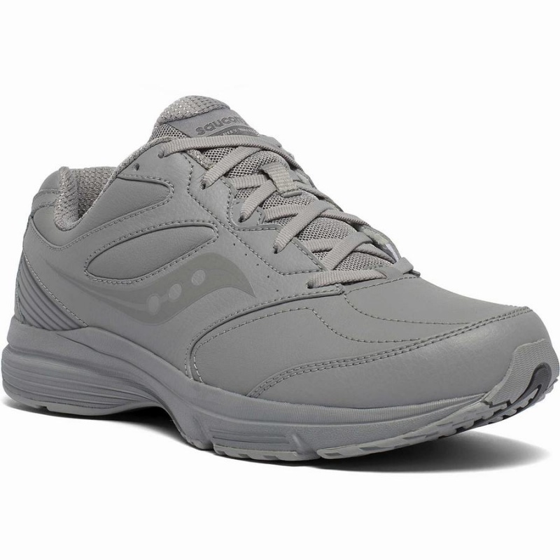 Men's Saucony Integrity Walker 3 Wide Walking Shoes Grey | UAE S68724-M87