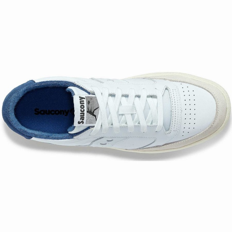 Men's Saucony Jazz Court Athletic Sneakers White / Blue | UAE S03975-N97