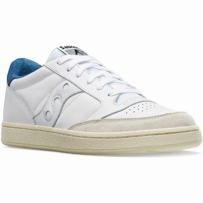 Men's Saucony Jazz Court Athletic Sneakers White / Blue | UAE S03975-N97