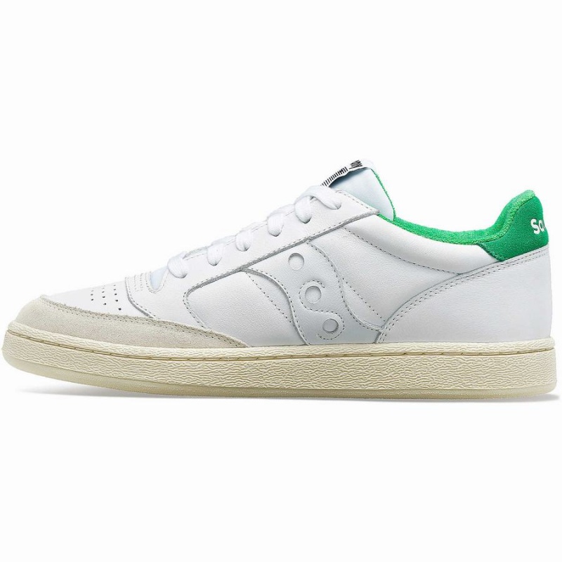 Men's Saucony Jazz Court Athletic Sneakers White / Green | UAE S79850-M46