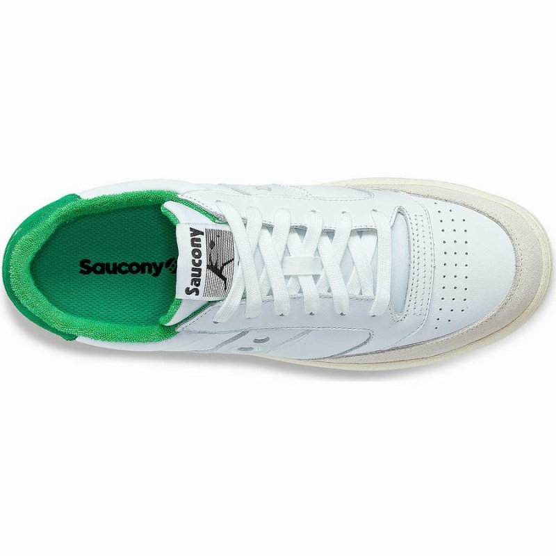 Men's Saucony Jazz Court Athletic Sneakers White / Green | UAE S79850-M46