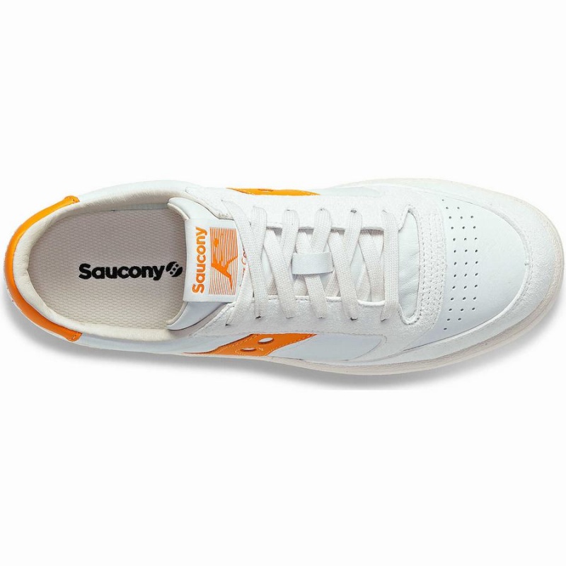 Men's Saucony Jazz Court Premium Sneakers White / Orange | UAE S26501-R95