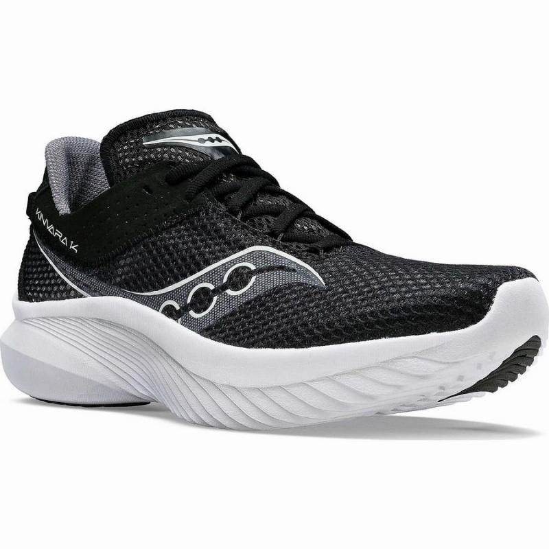 Men's Saucony Kinvara 14 Running Shoes Black / White | UAE S50724-M70