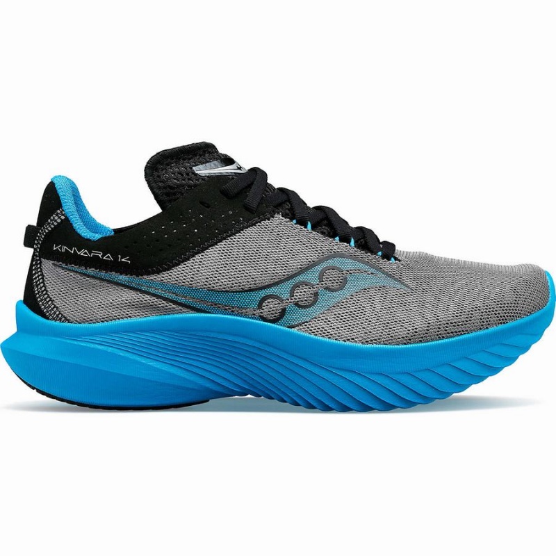 Men\'s Saucony Kinvara 14 Running Shoes Blue Grey | UAE S14687-D43