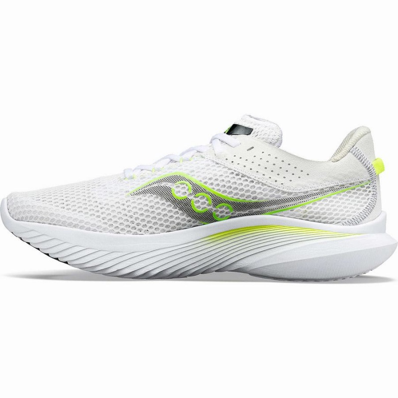 Men's Saucony Kinvara 14 Running Shoes White / Green | UAE S81320-W01