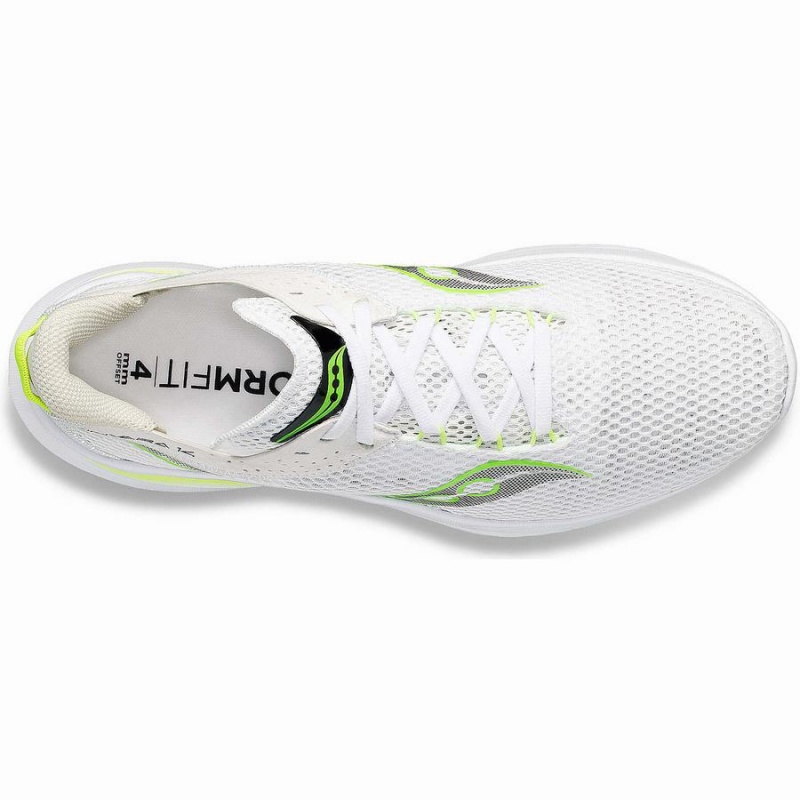 Men's Saucony Kinvara 14 Running Shoes White / Green | UAE S81320-W01