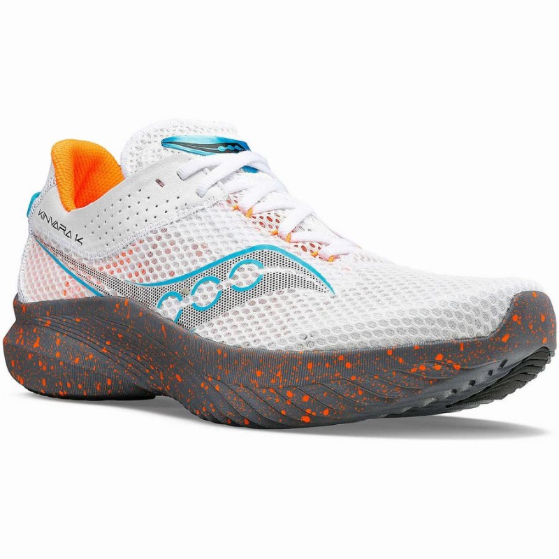 Men's Saucony Kinvara 14 Running Shoes White / Grey | UAE S53498-E05