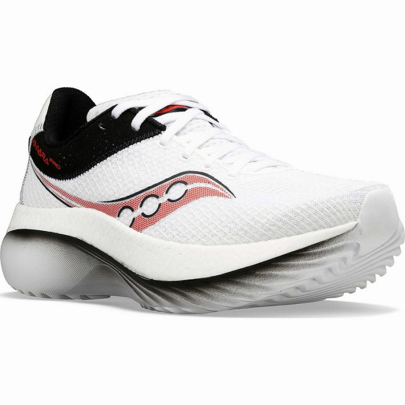 Men's Saucony Kinvara Pro Running Shoes White / Red | UAE S90253-L18