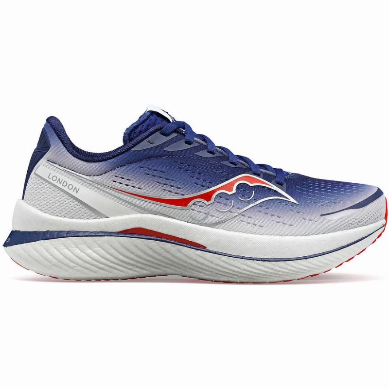 Men\'s Saucony London Endorphin Speed 3 Running Shoes Navy / White | UAE S09847-H64