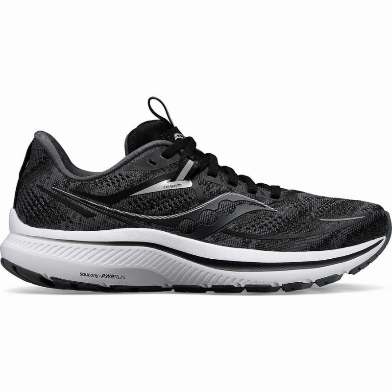 Men\'s Saucony Omni 21 Running Shoes Black / White | UAE S20783-Q57