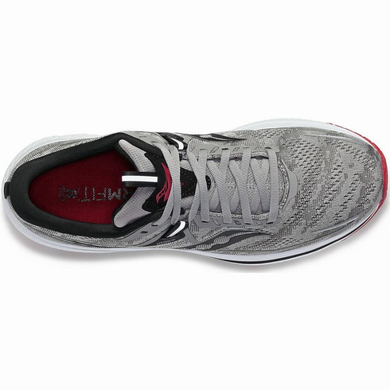 Men's Saucony Omni 21 Wide Running Shoes Grey / Dark Red | UAE S04687-R13