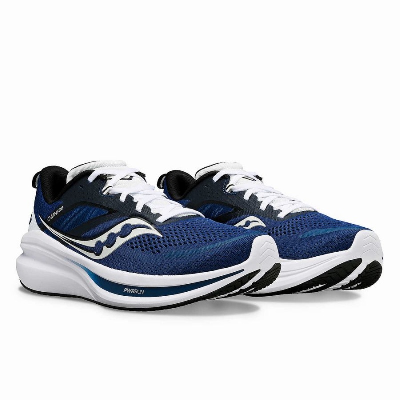 Men's Saucony Omni 22 Wide Running Shoes Bule / White | UAE S40362-P90