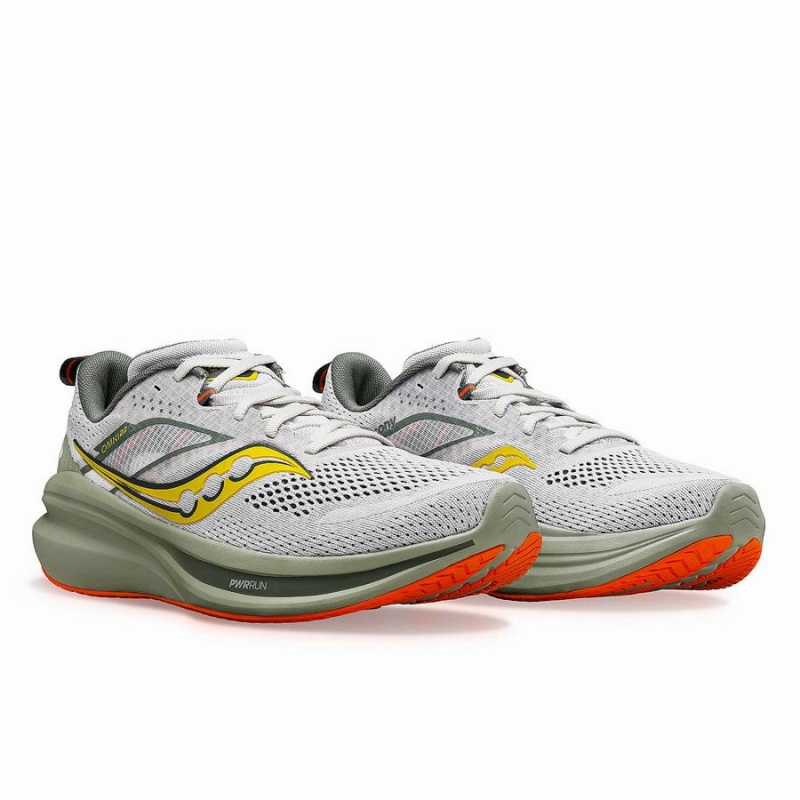 Men's Saucony Omni 22 Wide Running Shoes Grey / Khaki | UAE S31957-Z21