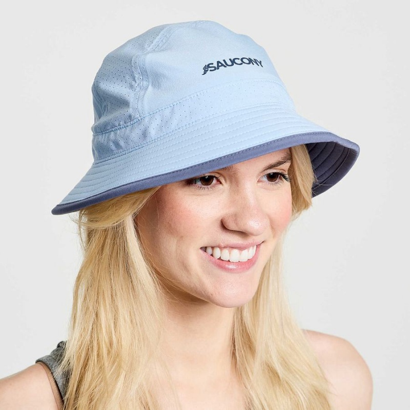 Men\'s Saucony Outpace Bucket Hats Blue | UAE S20945-M24