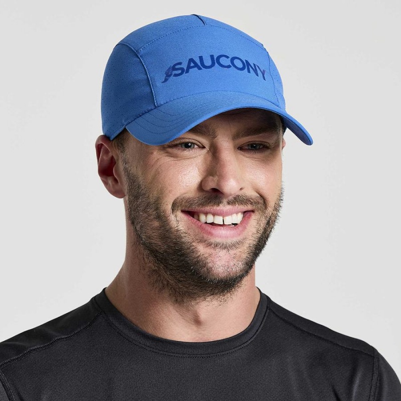 Men\'s Saucony Outpace Hats Blue | UAE S90371-U39