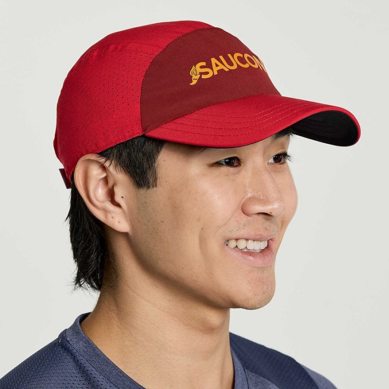 Men's Saucony Outpace Hats Red | UAE S19834-U91