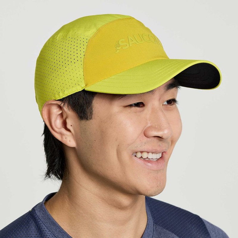 Men's Saucony Outpace Hats Yellow | UAE S31842-Z46