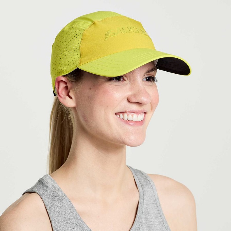 Men\'s Saucony Outpace Hats Yellow | UAE S31842-Z46