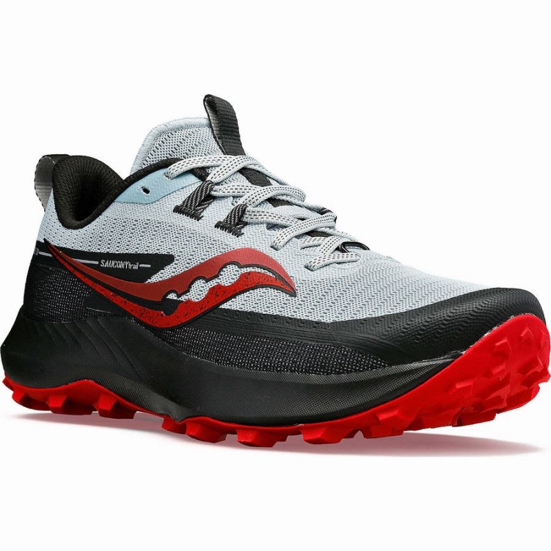 Men's Saucony Peregrine 13 Running Shoes Blue / Red | UAE S82950-P35