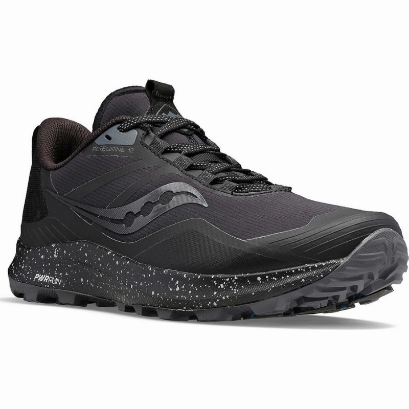 Men's Saucony Peregrine ICE+ 3 Running Shoes Black / Grey | UAE S28340-P98