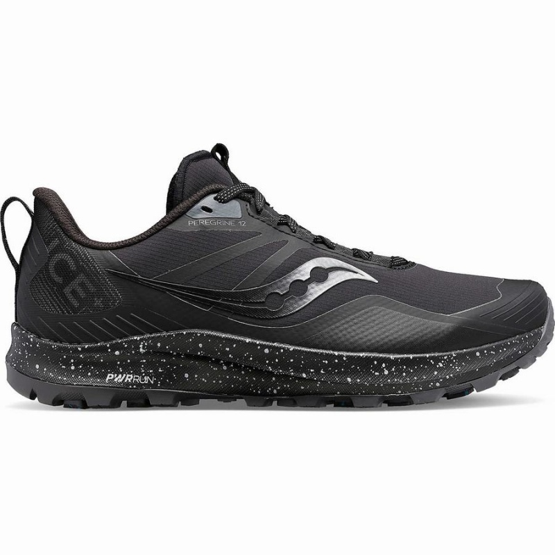 Men\'s Saucony Peregrine ICE+ 3 Running Shoes Black / Grey | UAE S28340-P98