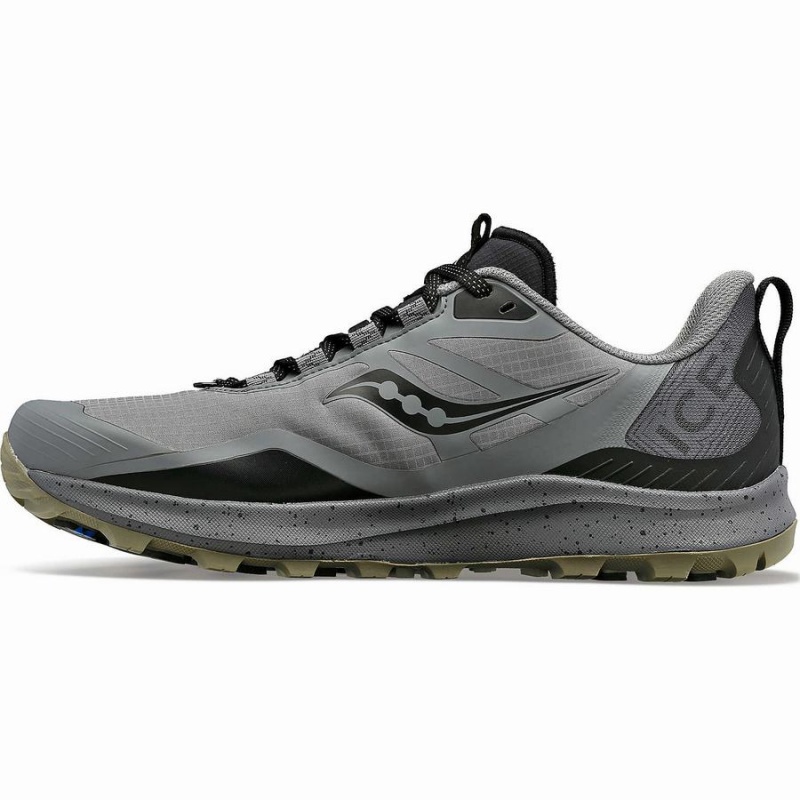 Men's Saucony Peregrine ICE+ 3 Running Shoes Grey / Black | UAE S43105-Z09