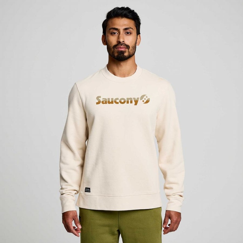 Men's Saucony Recovery Crew Sweatshirt Beige | UAE S69153-U24