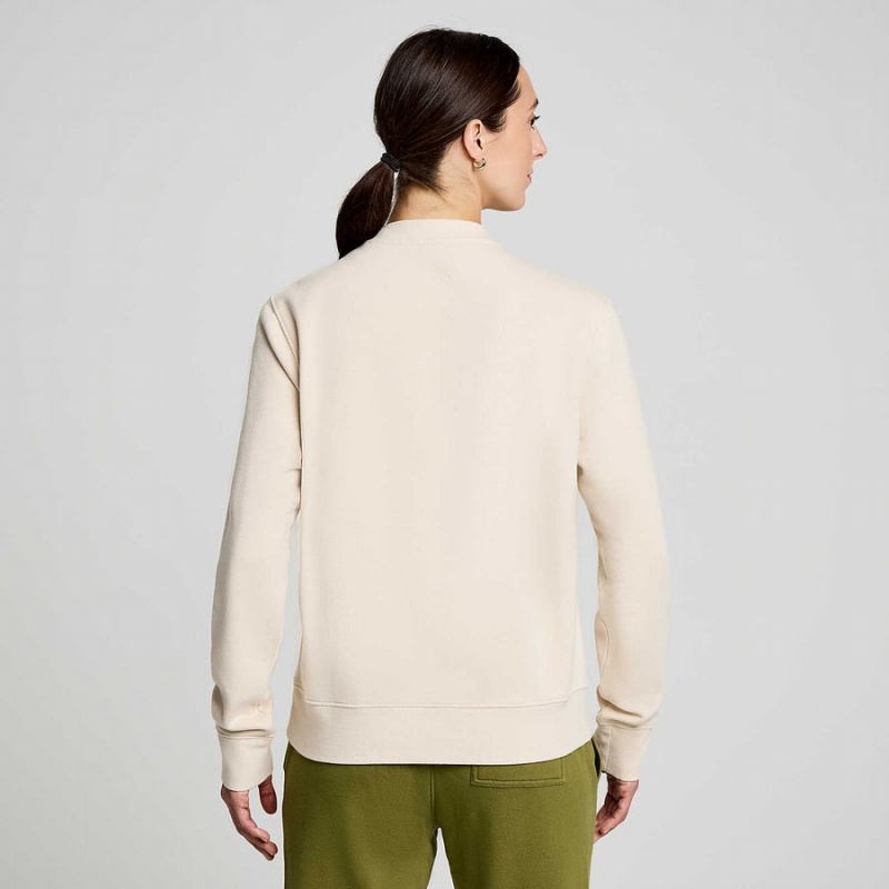 Men's Saucony Recovery Crew Sweatshirt Beige | UAE S69153-U24